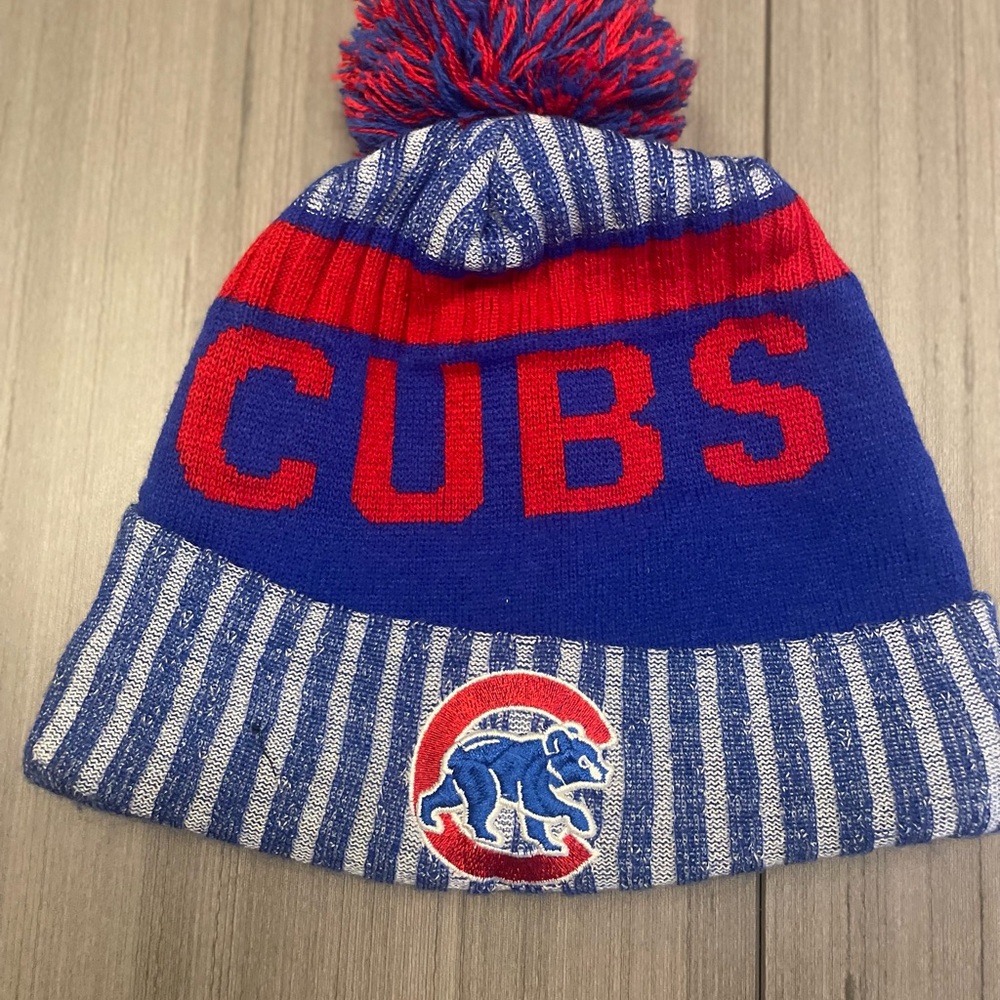 Chicago Cubs Blue and Red Knit Beanie